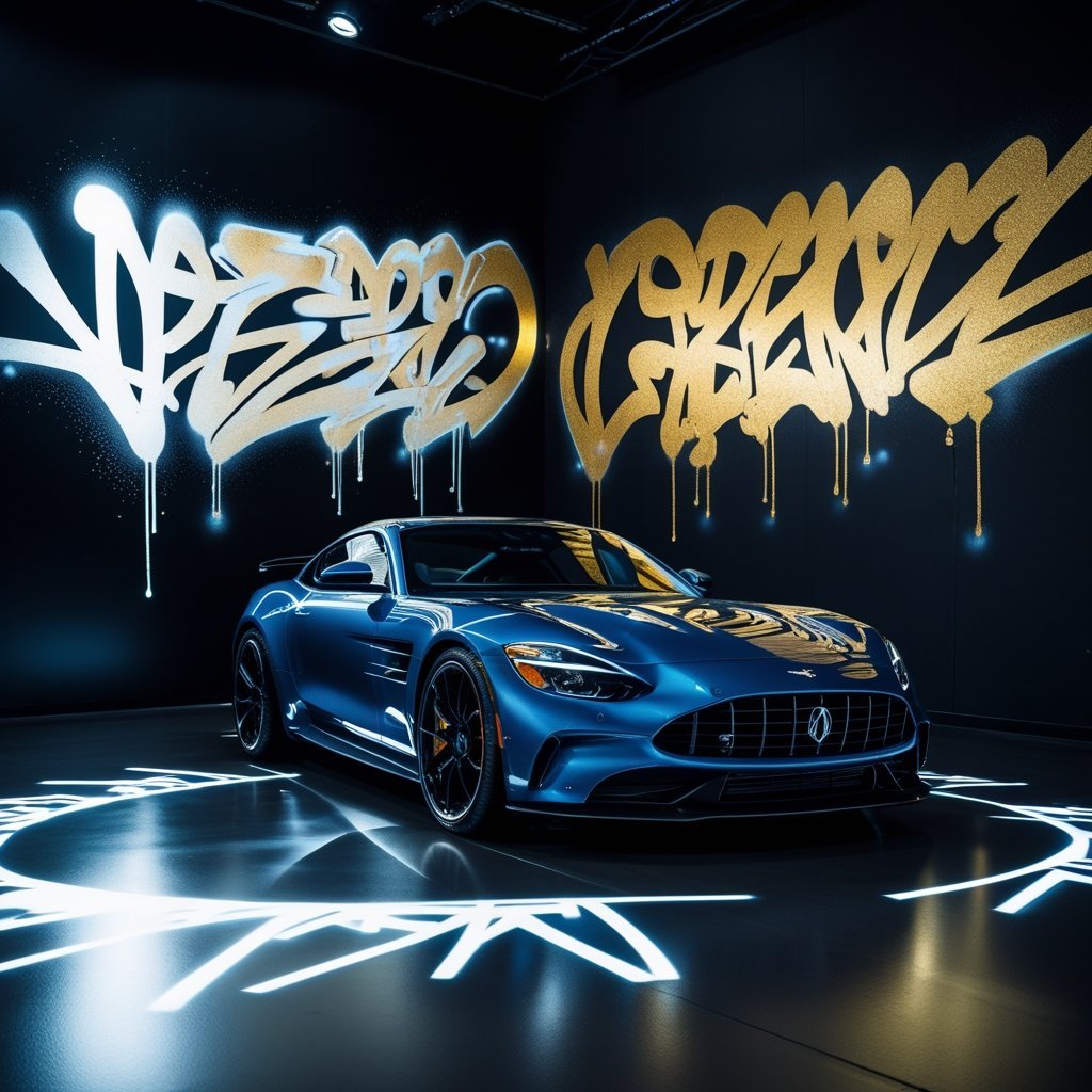 Collector’s Eye View – A close-up shot of a limited edition car’s paint finish under sunlight, highlighting a rare factory-exclusive color with reflections emphasizing exclusivity and luxury.