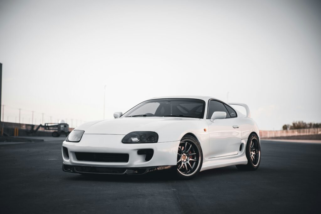 A white toyota supra