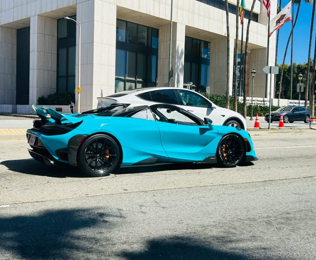 McLaren 765LT blue spider