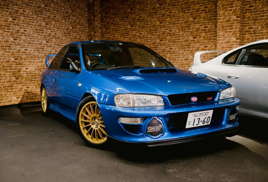 blue Subaru Impreza WRX STI
