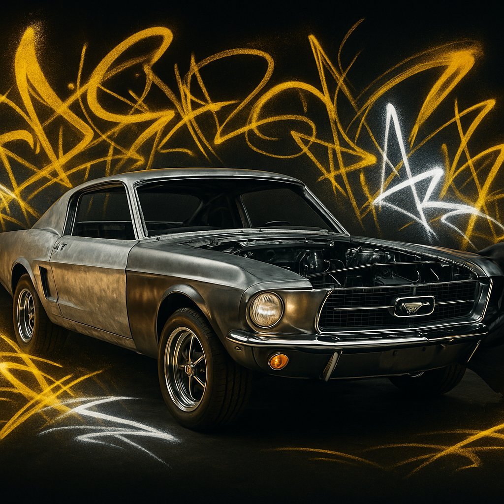 An old mustang restomode