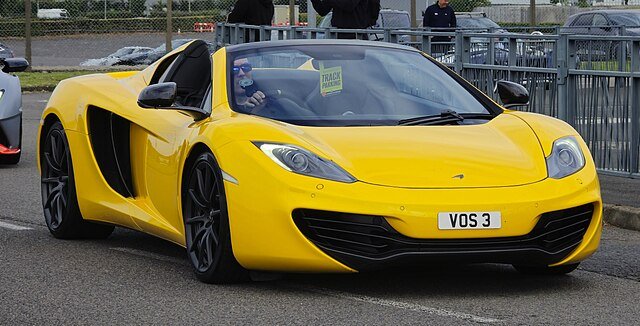 Yellow Mclaren MP4 12c