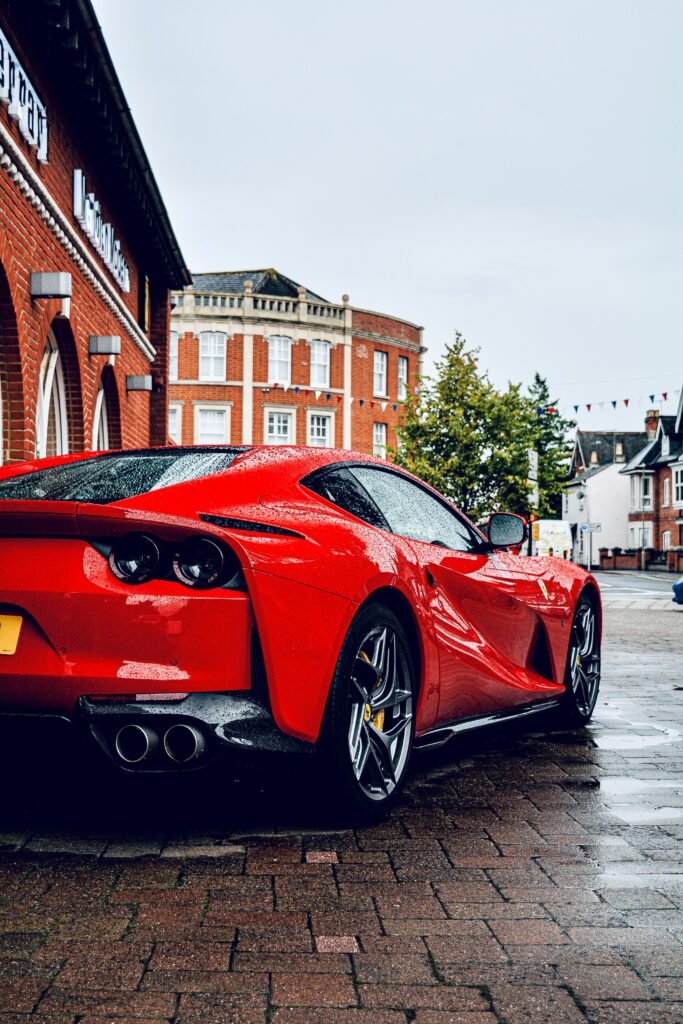 A red Ferrari 812 backend