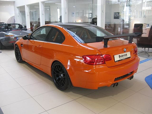 Orange BMW m3 GTS Back