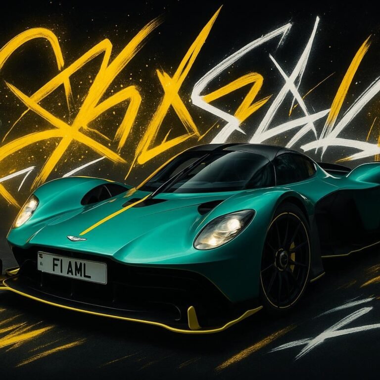 Aston martin valkyrie sounnded by grafiti