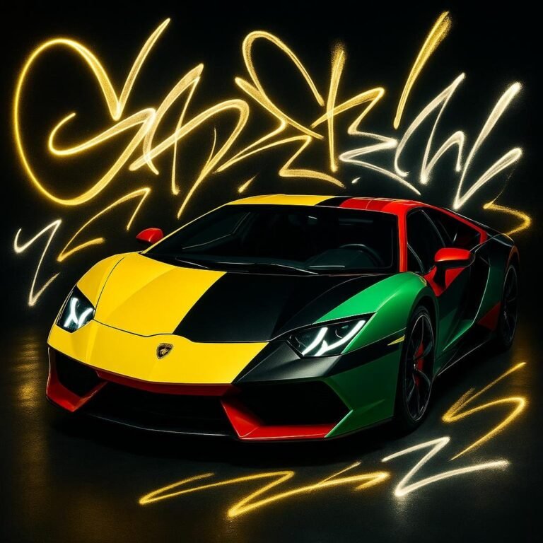 a lamborghini with different colors