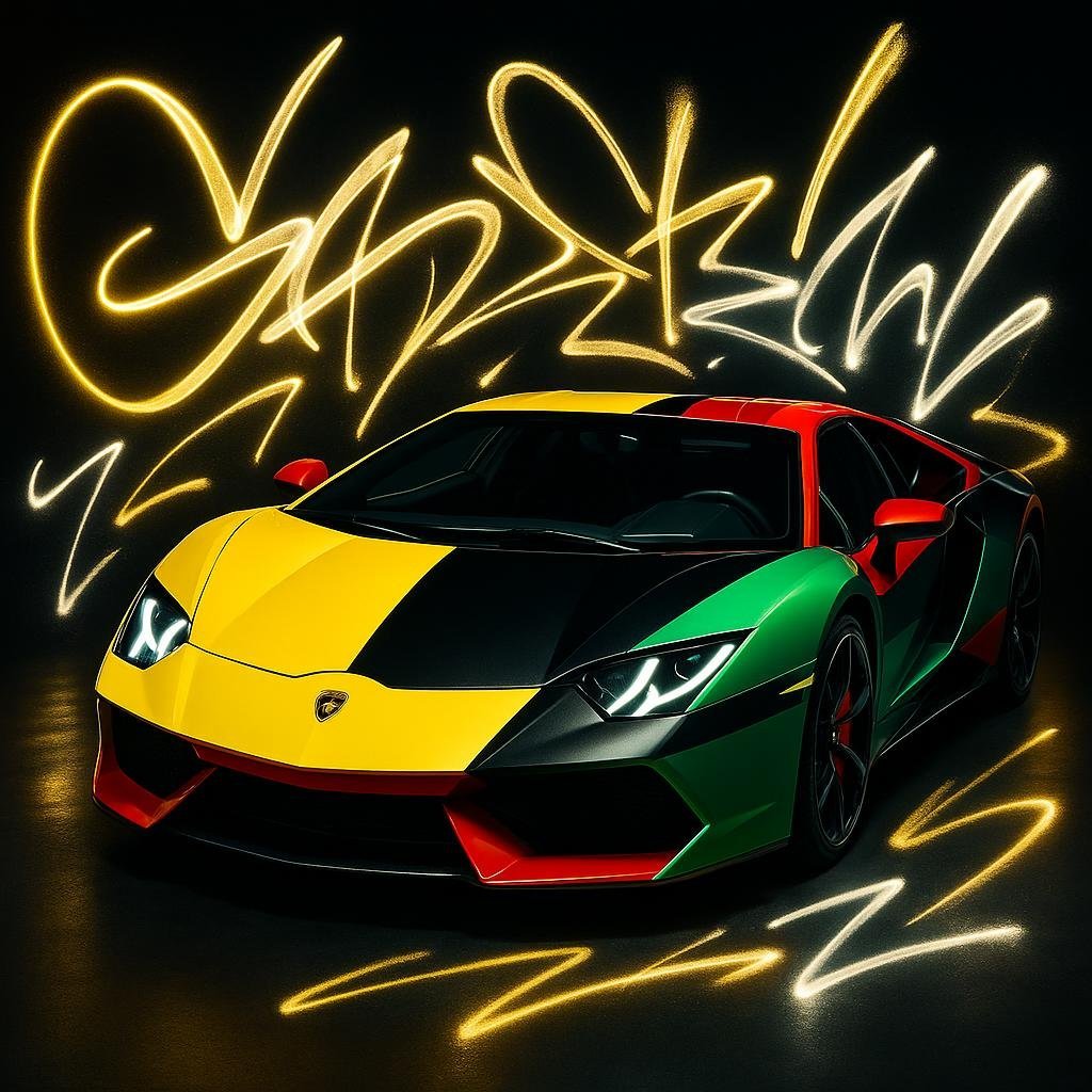 a lamborghini with different colors