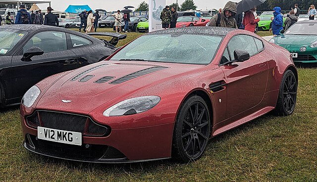 A red Aston Martin V12 Vantage S