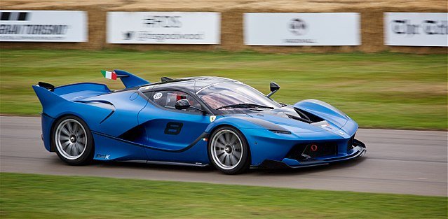 A blue ferrari fxxk 