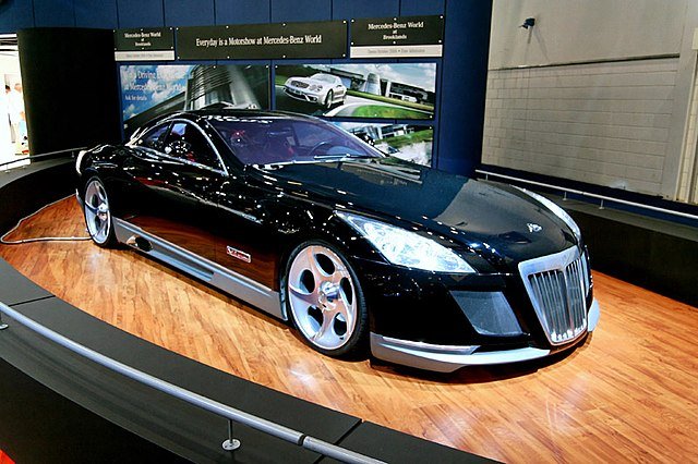 A black mercedes maybach exelero