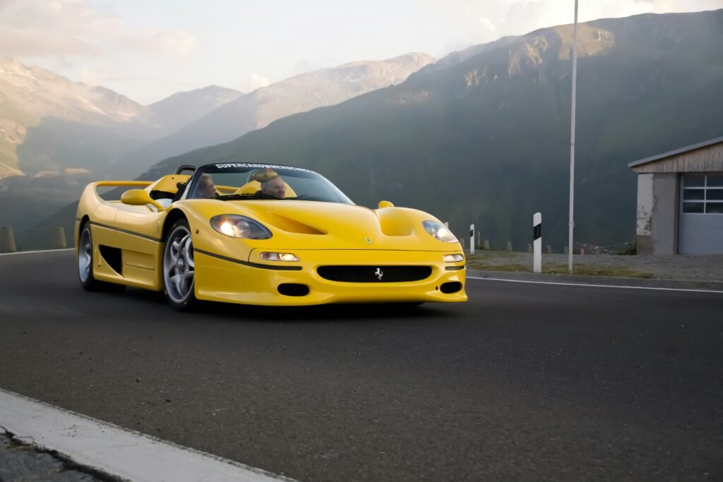 A yellow Ferrari F50