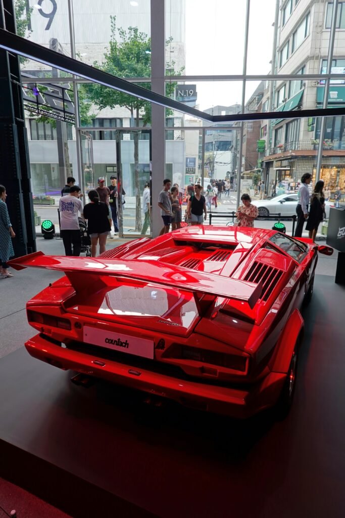 A red lambroghini contach