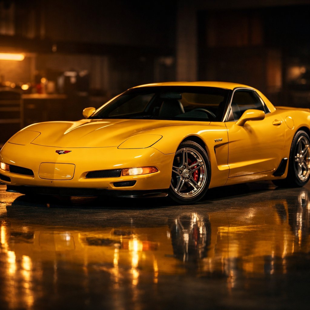 A yellow Corvette c5 zo6