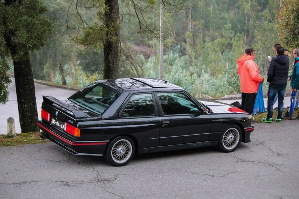 Black BMW E30 M3 rear view